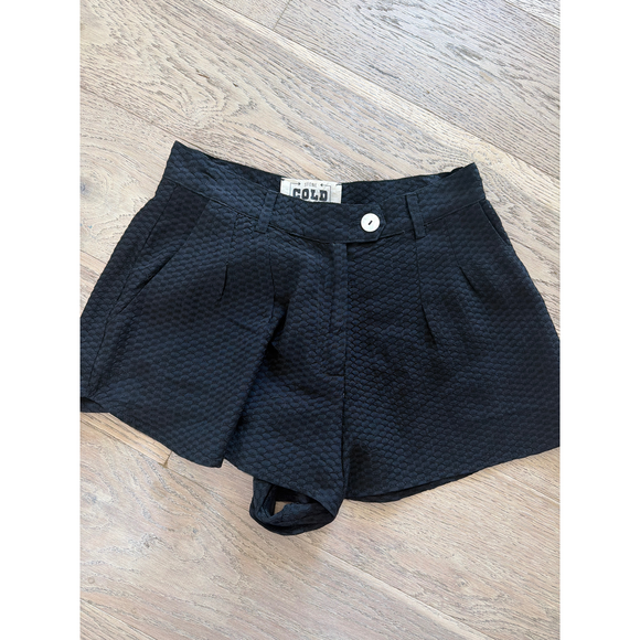 Stone Cold Fox Pants - Stone Cold Fox Black Textured High Waisted Shorts